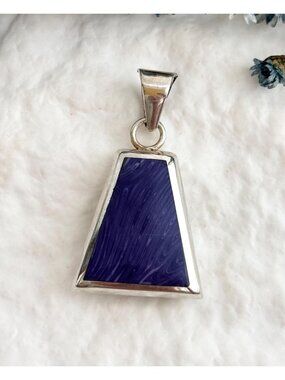 Lapis Lazuli & Black Onyx Double Sided Sterling Silver 925 Vintage Pendant